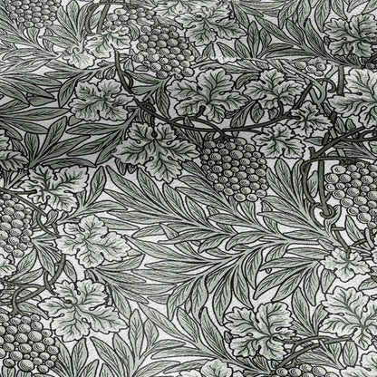 100% LINEN Fabric William Morris Vine grape sage green print - British linen floral upholstery home textile Victorian fabrics 3267