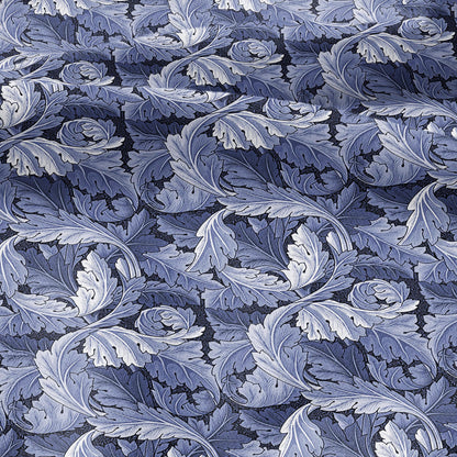 William Morris Acanthus blue print on 100% LINEN - Victorian Art crafts linen Fabric - botanical Historical upholstery home textile 3635