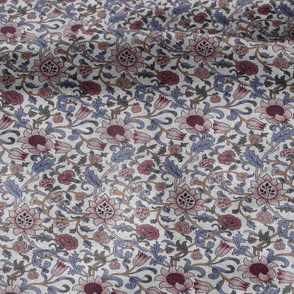 100% linen fabric William Morris Evenlode pink print - Victorian Art crafts - Historical pattern fabric upholstery dress making 2529