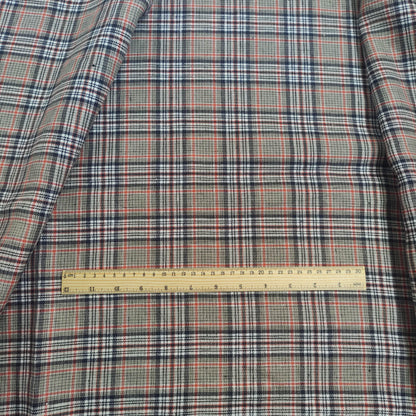 Premium Linen Gingham Fabric in brown black white |  multicolor check T124