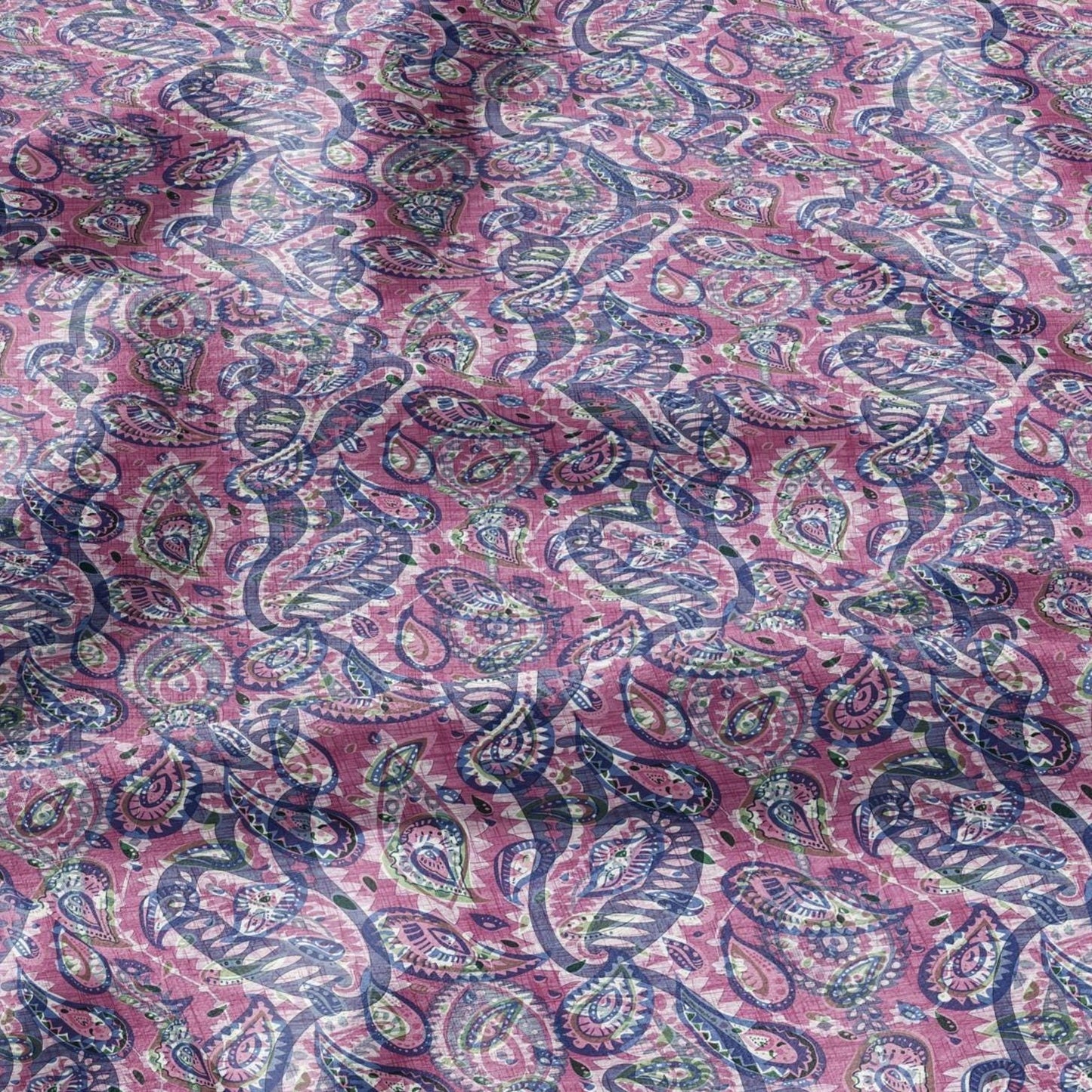 100% linen Vintage Brown Paisley Print fabric for Curtain Upholstery Cushion - Vintage Indian block print fabric for dress making sewing