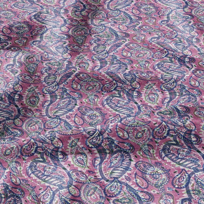 100% linen Vintage Brown Paisley Print fabric for Curtain Upholstery Cushion - Vintage Indian block print fabric for dress making sewing