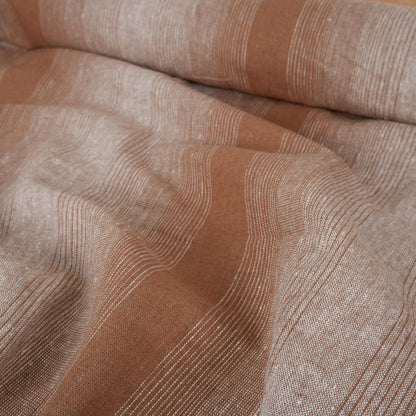 Premium Linen striped Fabric in black  GRAY beige white | Medium weight multicolor stripes OMBRE Stripe for clothing home textile