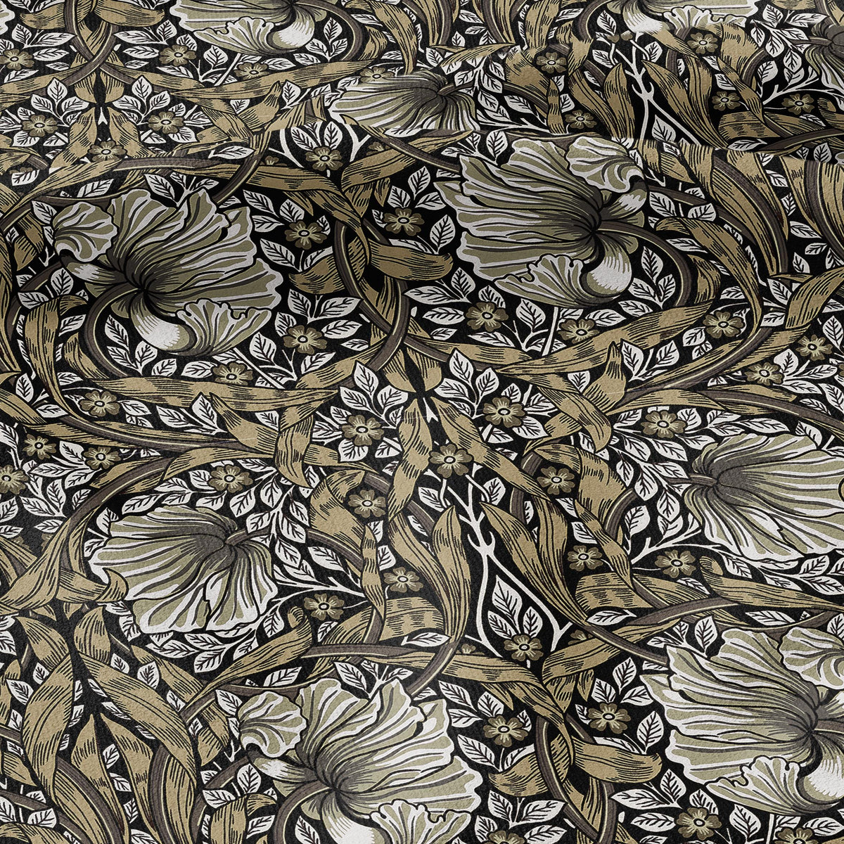 William morris Pimpernel 100% LINEN Art crafts Fabric - khaki brown British Victorian flax - sewing upholstery clothing home decor 3802