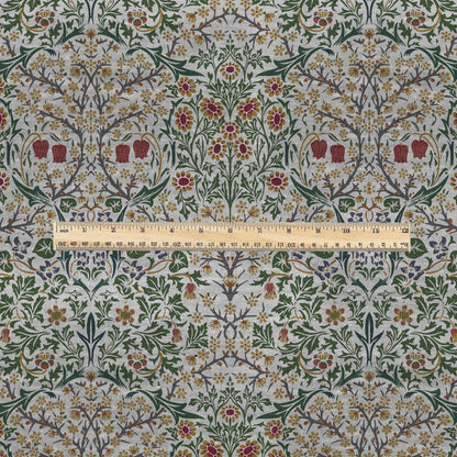 100% LINEN Fabric William Morris Blackthorn - oatmeal natur linen fabric with botanical print - Victorian Art Craft Historical 3179