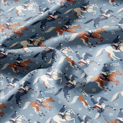 100% LINEN Fabric Ascot horse race linen -blue white red fabric for upholstery home decor dress making 3007