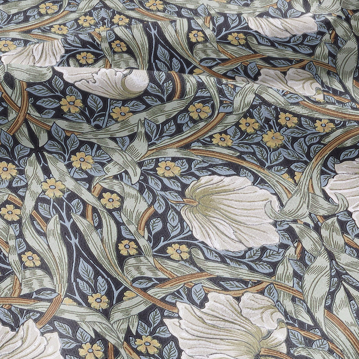 100% LINEN fabric - William Morris Pimpernel - British Victorian flax - sewing upholstery home decor or clothing 3851