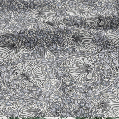100% LINEN fabric - William Morris Pimpernel grey - British Victorian flax - sewing upholstery home decor or clothing 3815