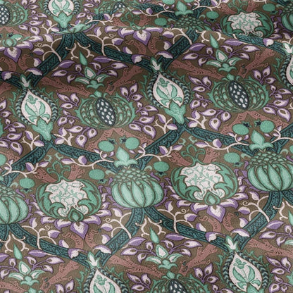 100% LINEN Fabric William Morris Granada gray print - British linen floral upholstery home textile Victorian fabrics 3216