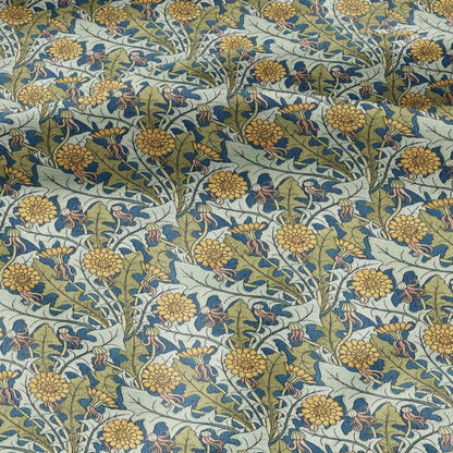 100% linen Art Nouveau Print fabric for Curtain Upholstery Cushion - Floral fabric Poppy red - for dress making sewing 2478