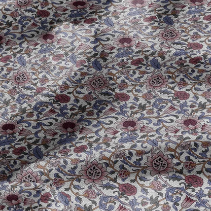 100% linen fabric William Morris Evenlode pink print - Victorian Art crafts - Historical pattern fabric upholstery dress making 2529