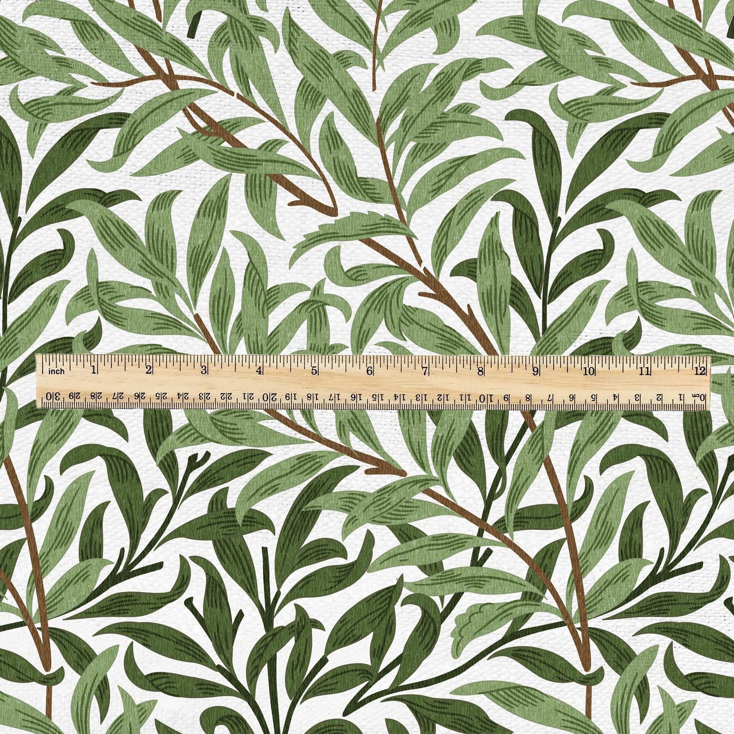 William Morris Willow Bough green print 100% LINEN Fabric - British linen floral upholstery home textile Victorian fabrics 3182