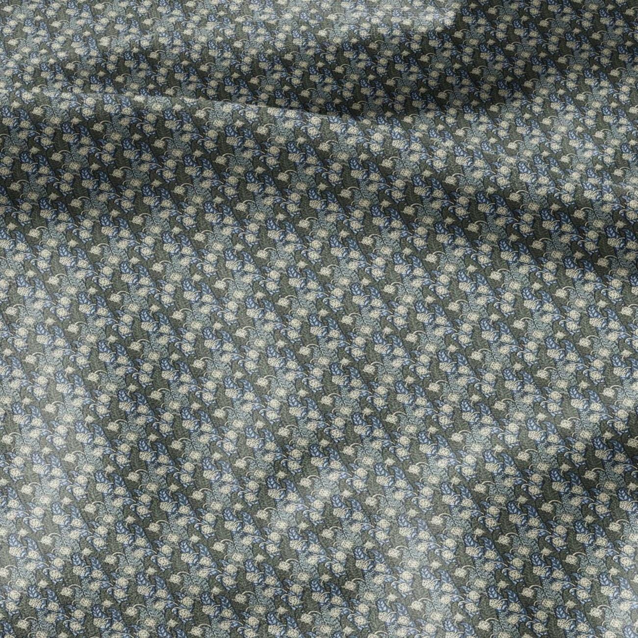 100% linen Lily-of-valley prints fabric for Curtain Upholstery Cushion - Art deco flower print fabric for dress making sewing