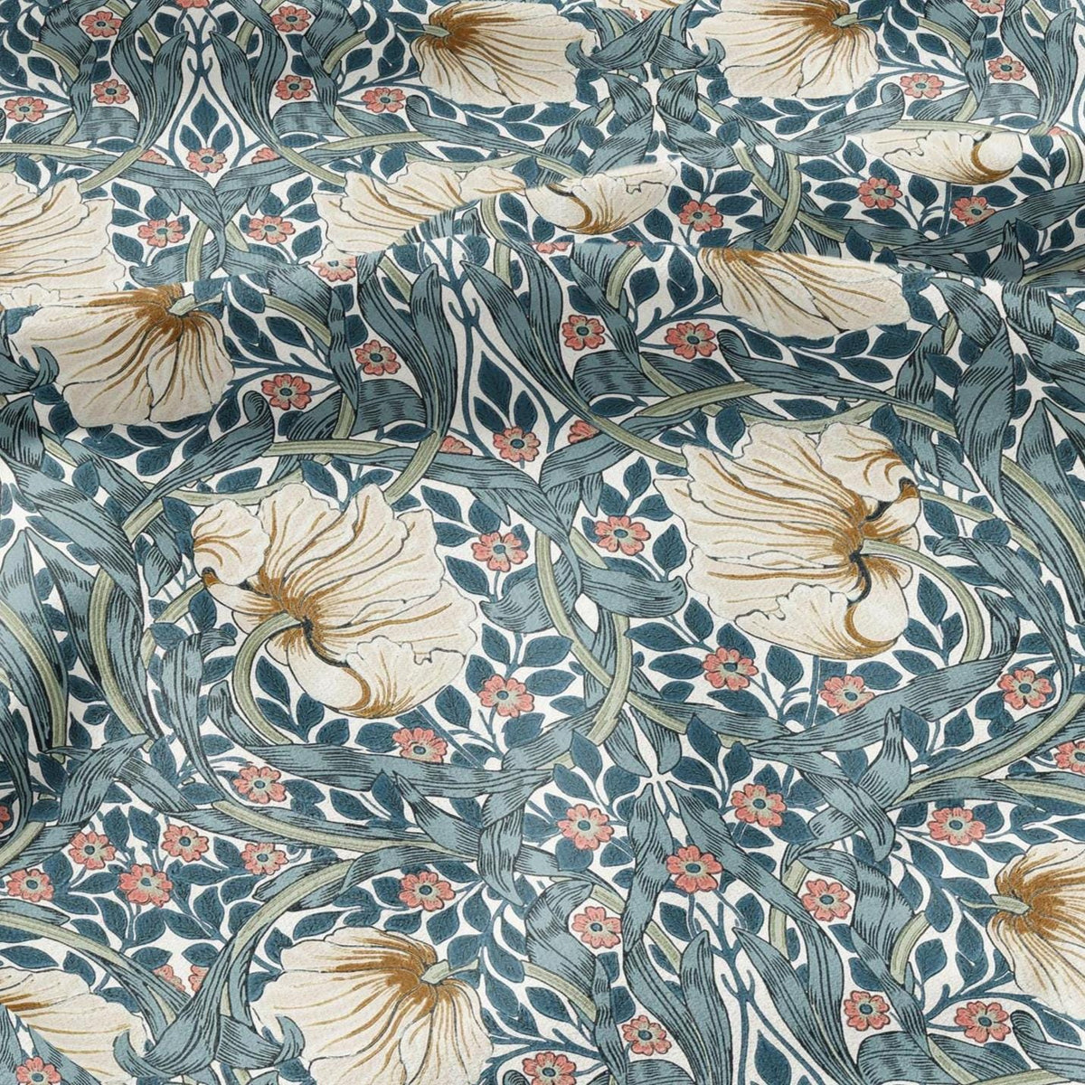 100% LINEN fabric - William Morris Pimpernel - British Victorian flax - sewing upholstery home decor or clothing 3843