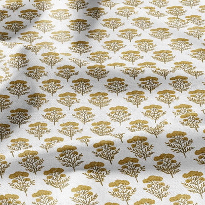 100% LINEN Fabric block print in mustard floral -tansy print heavy linen fabric for upholstery home decor dress making 2812