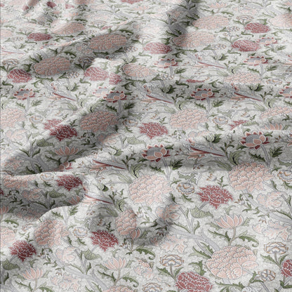100% linen fabric William Morris Cray print - Victorian Art crafts linen Fabric - Historical pattern fabric upholstery dress making