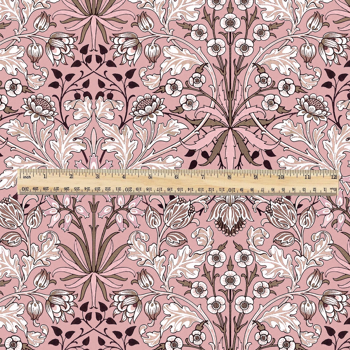 100% LINEN Fabric William Morris Hyacinth pink print - British linen floral upholstery home textile Victorian fabrics navy blue 3252
