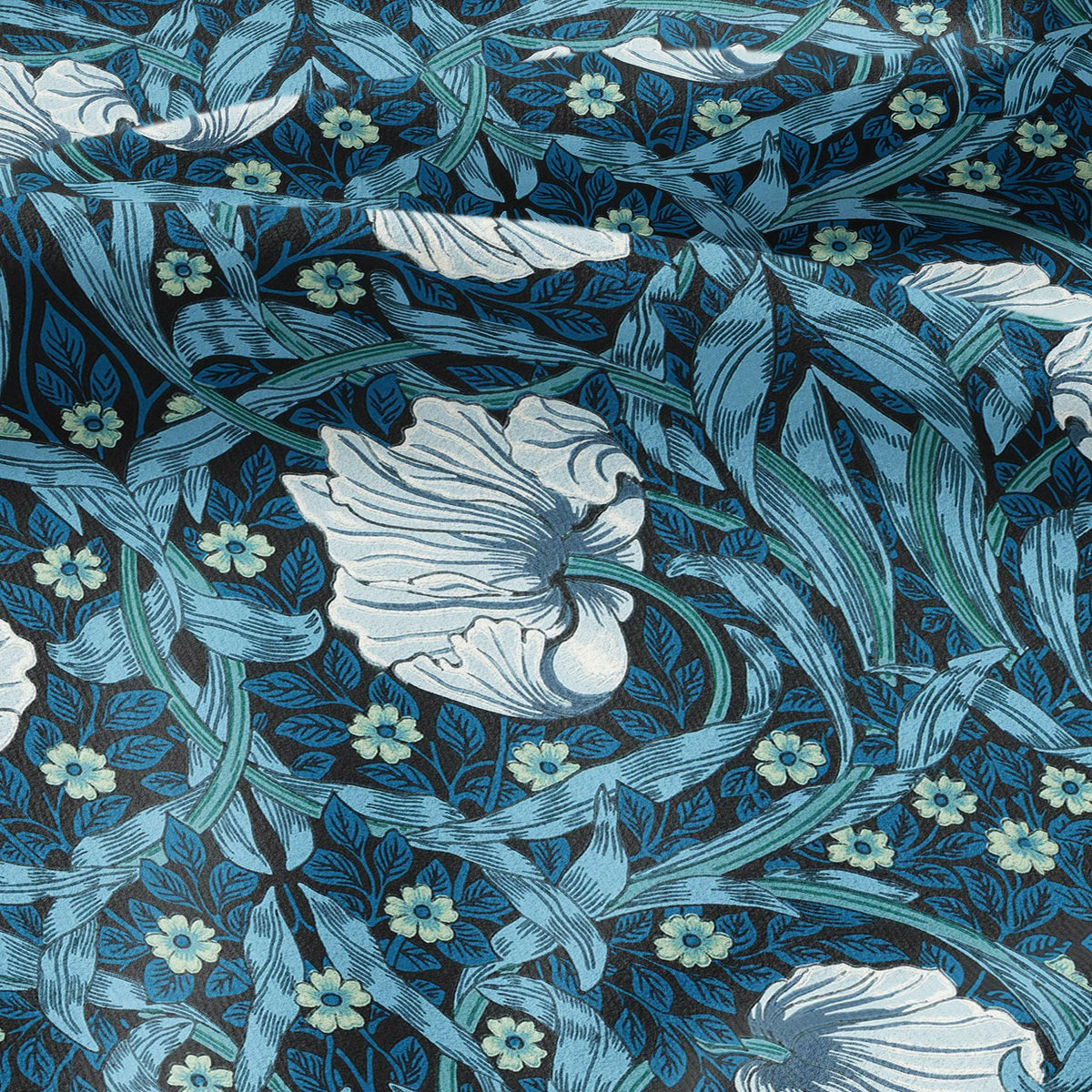 100% LINEN fabric - William Morris Pimpernel opal - British Victorian flax - sewing upholstery home decor or clothing 3834