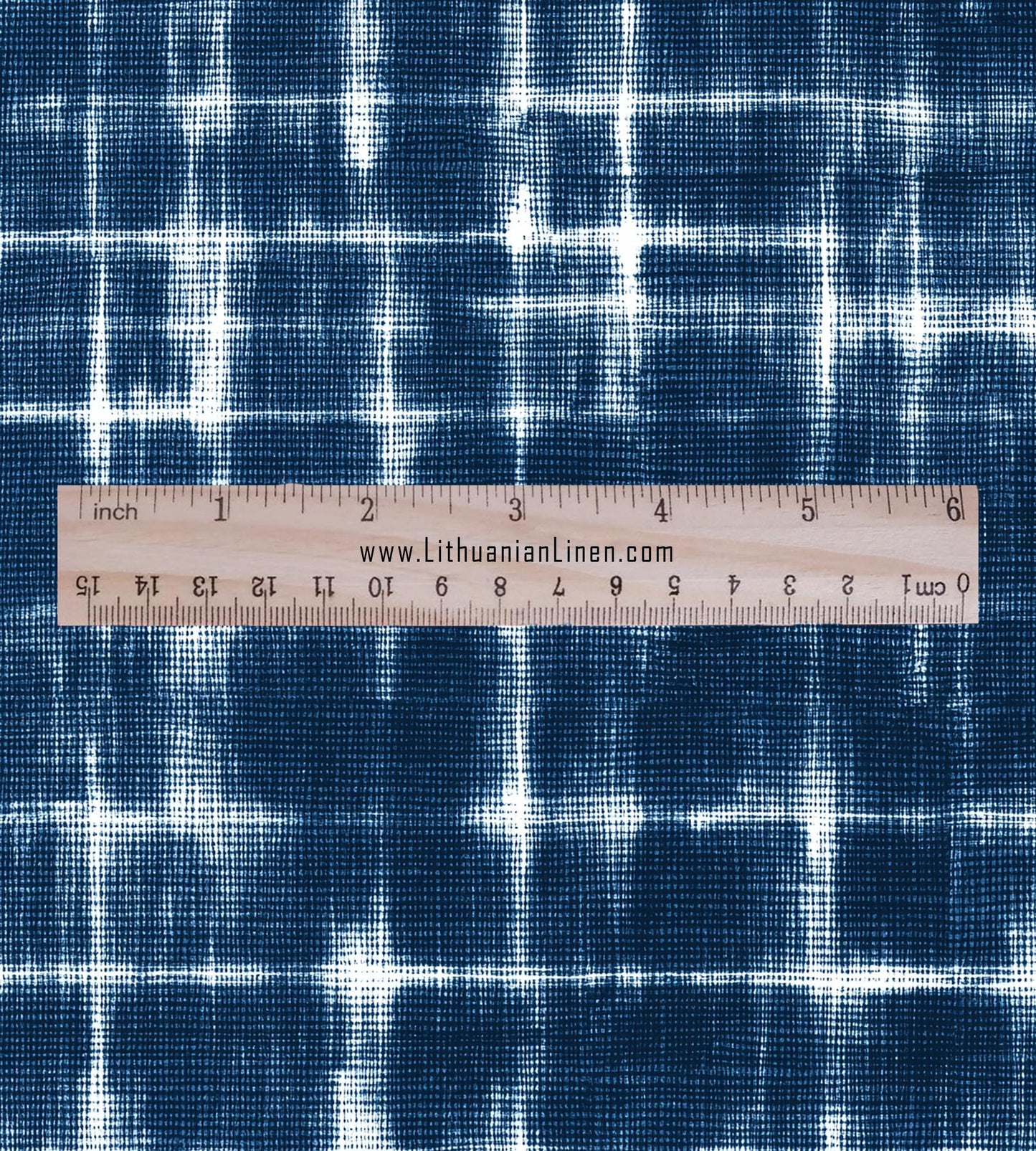 100% LINEN Fabric indigo blue print - Shibori abstract - upholstery curtains dress making 2970