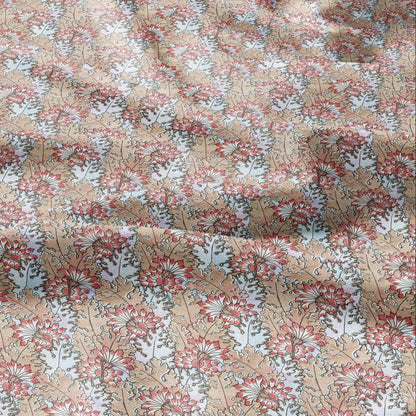 100% linen Chrysanthemum prints fabric for Curtain Upholstery Cushion - Art deco flower print fabric for dress making sewing