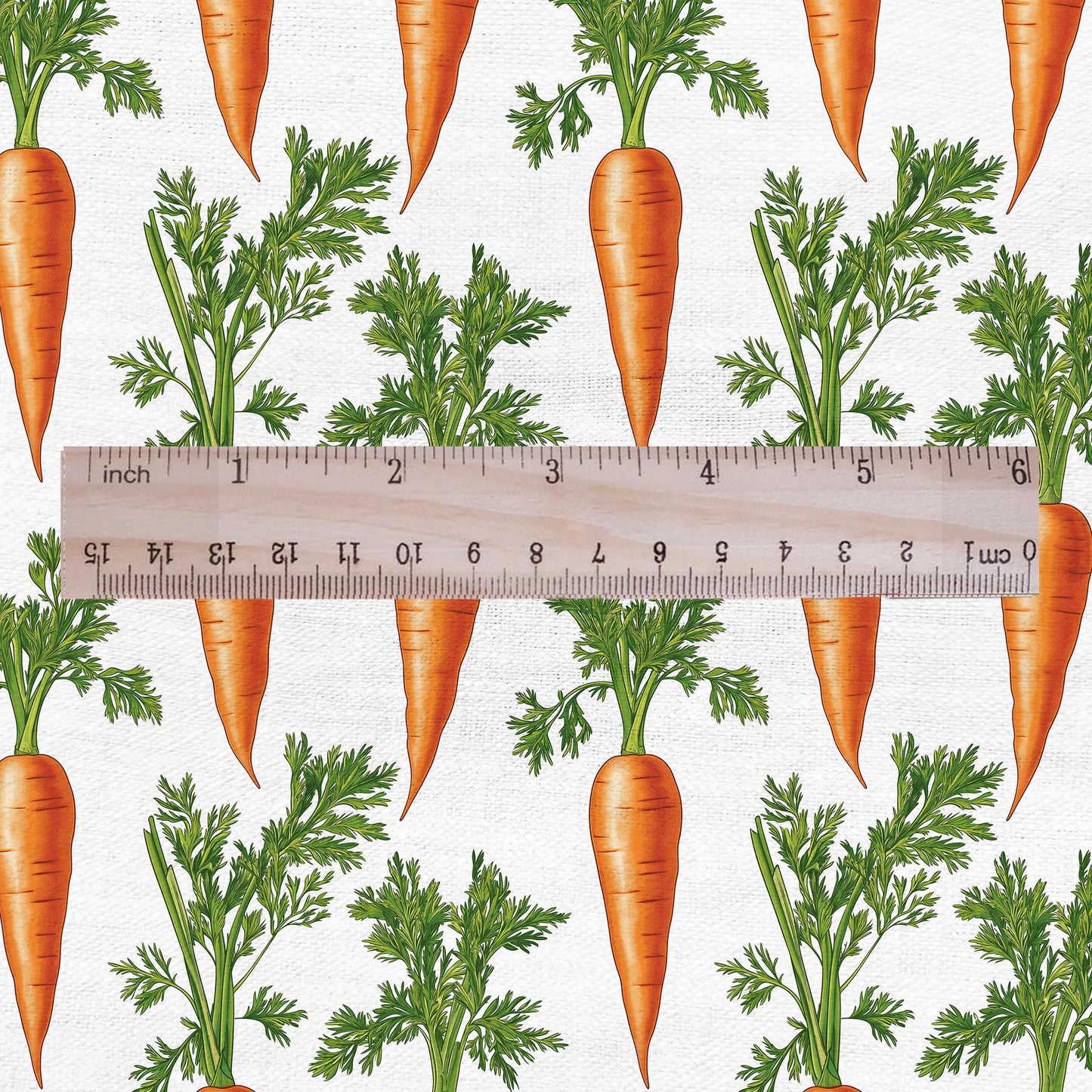 100% LINEN Fabric Carrots print - vegetable botanical stripe upholstery home textile artisan brown white 2371