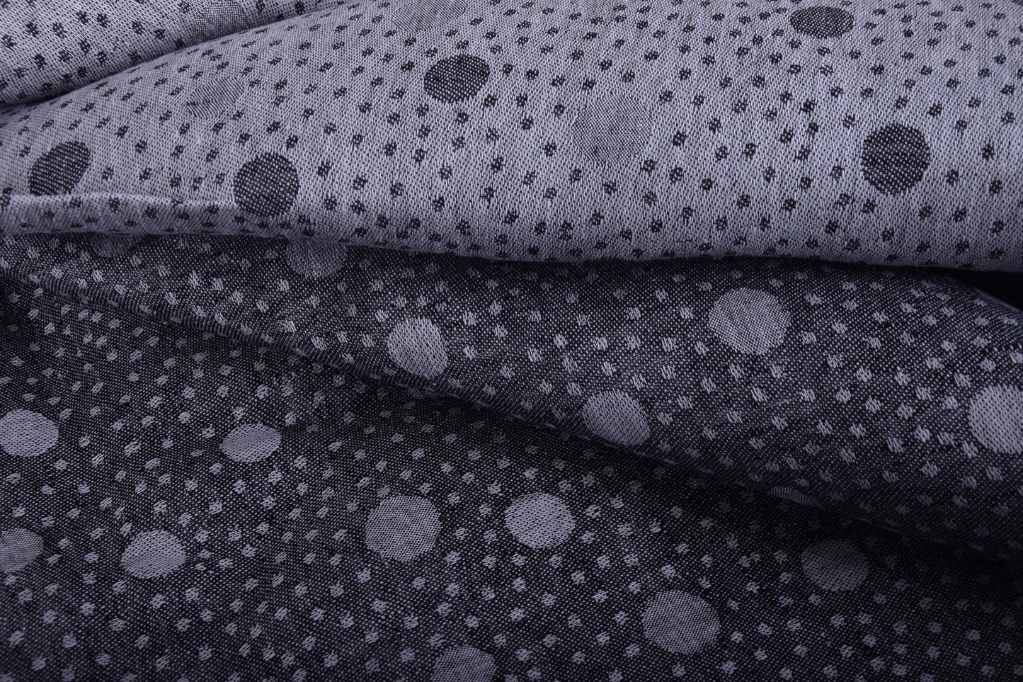 100% linen fabric Medium weight 190gsm. Black grey polka dots reversable double side. flax  for crafting, table linen, napkins, jackets etc