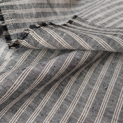 Premium Linen striped Fabric in blue natural linen | Marseille stripe Medium weight stripe fabrics for home textile curtains jackets