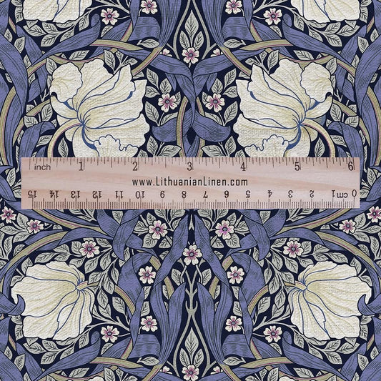 William Morris Pimpernel 100% LINEN Art and Crafts Fabric - Victorian flax fabric - British historical pattern 2979B