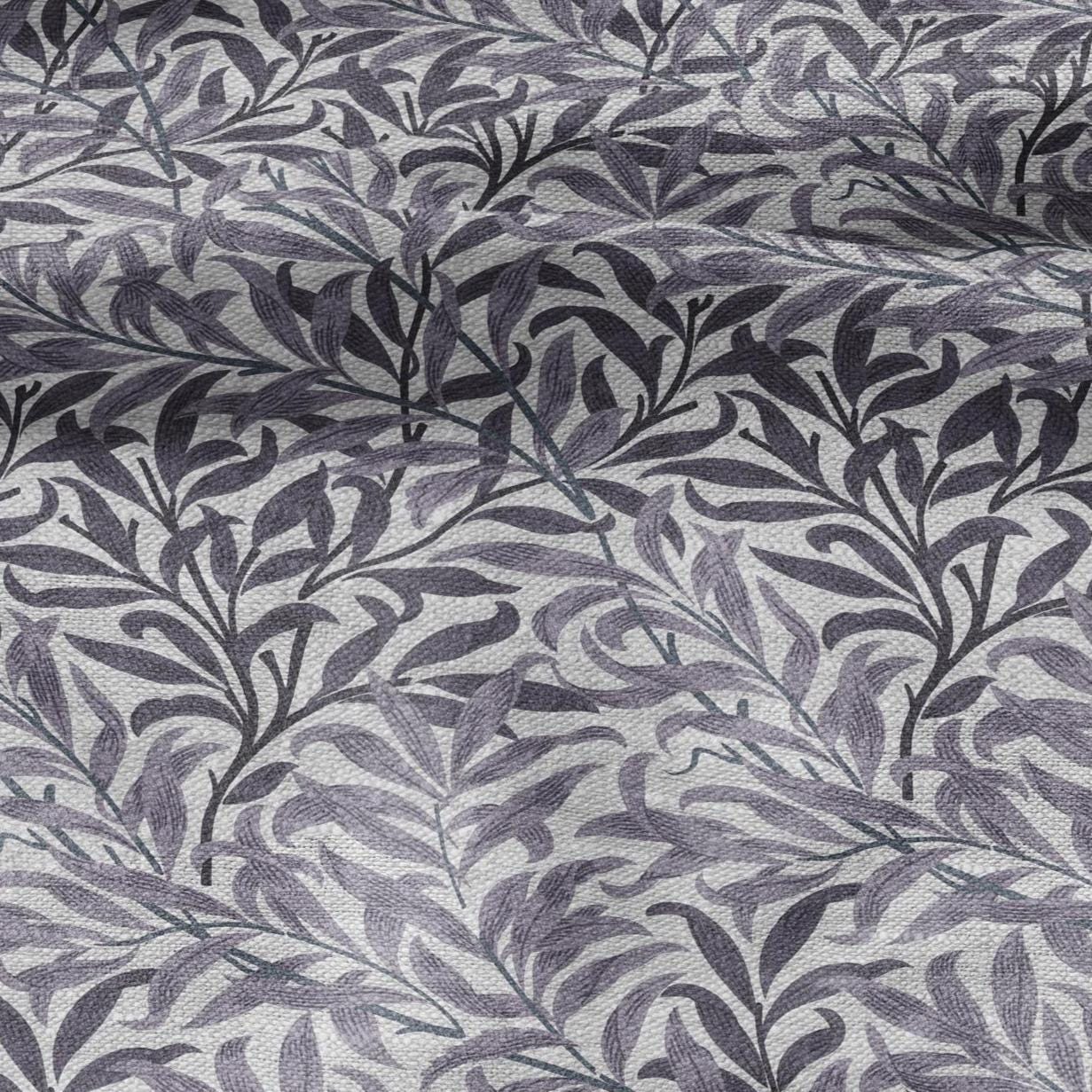 100% LINEN Fabric William Morris Bough Willow - oatmeal natur linen fabric with botanical print - Victorian Art Craft Historical 3186
