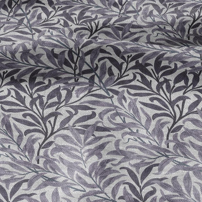 100% LINEN Fabric William Morris Bough Willow - oatmeal natur linen fabric with botanical print - Victorian Art Craft Historical 3186
