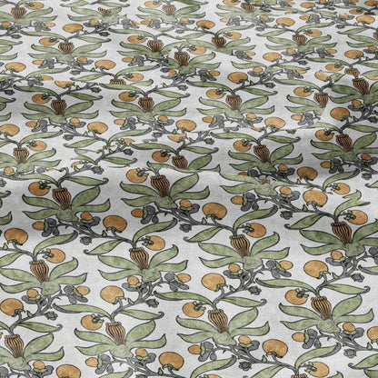 Passion fruit CFA Voysey print on 100% LINEN - Art Nouveau Art crafts linen Fabric - botanical Historical upholstery home textile