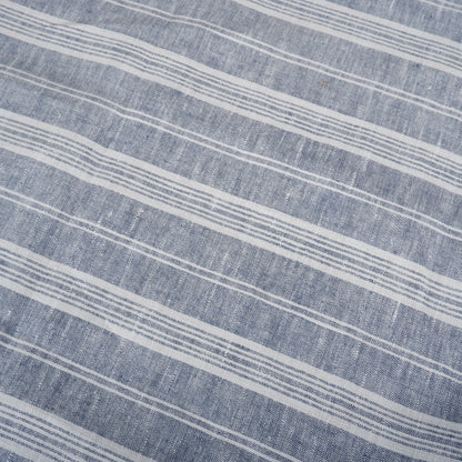 Blue Cottage stripes - heavy linen fabric - T311