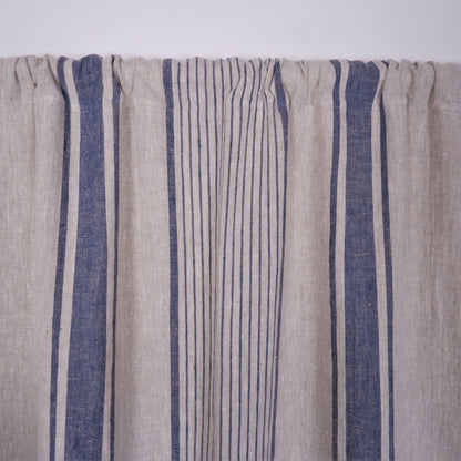 Linen curtains - with rod pocket - Village black