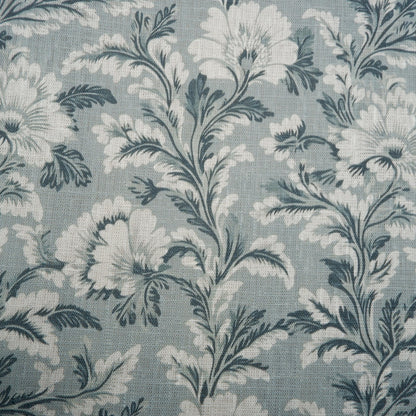 100% LINEN Fabric green floral pattern on linen fabric - floral botanical Fruit heavy linen fabric for upholstery home decor