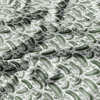 100% LINEN Fabric Green Cucumber print - linen fabric for upholstery home decor curtains pillowcases dress making