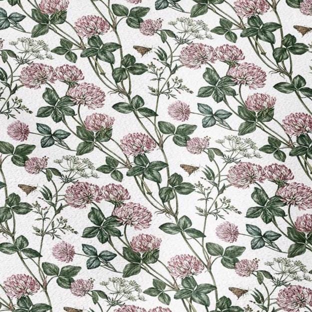 100% linen fabric Clover blossom - floral couture upholstery home textile botanical fabrics 3727