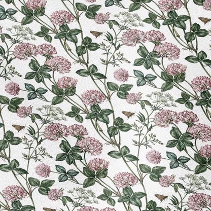 100% linen fabric Clover blossom - floral couture upholstery home textile botanical fabrics 3727