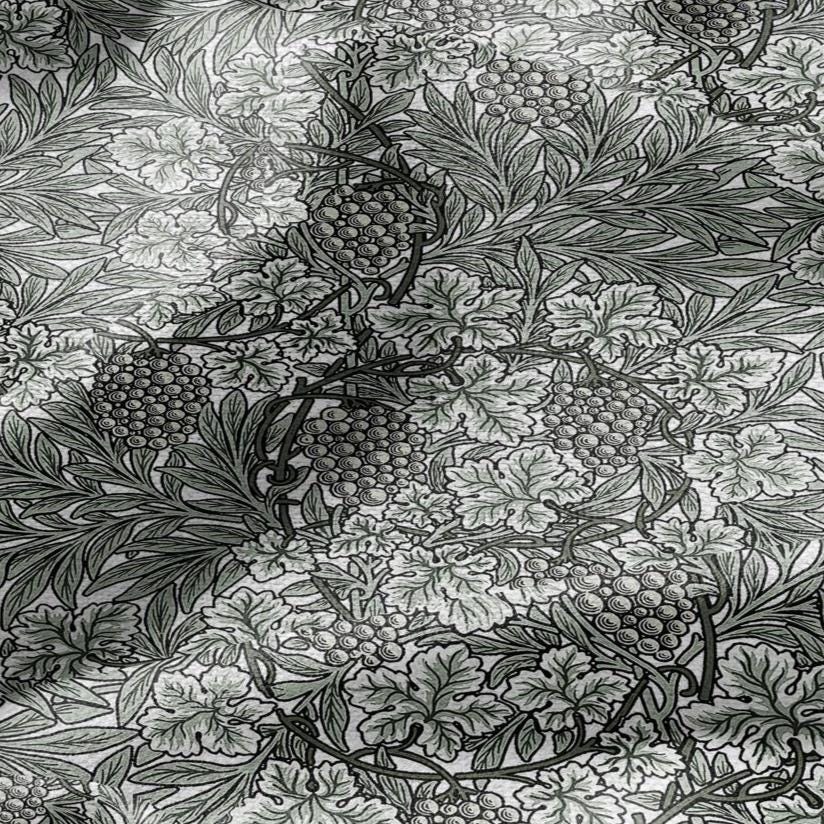 100% LINEN Fabric William Morris Vine grape sage green print - British linen floral upholstery home textile Victorian fabrics 3267