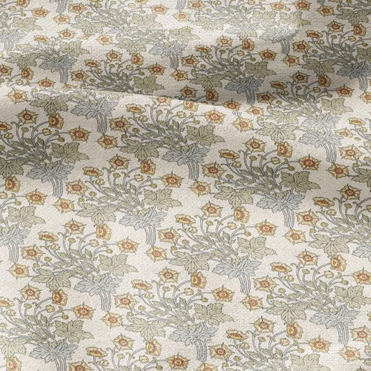 100% linen Ranunculus prints fabric for Curtain Upholstery Cushion - Butter cup flower Art deco flower print fabric for dress making sewing