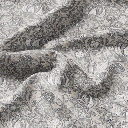 100% LINEN Fabric William Morris Golden Lily Beige print- British linen floral upholstery home textile Victorian fabrics 3214