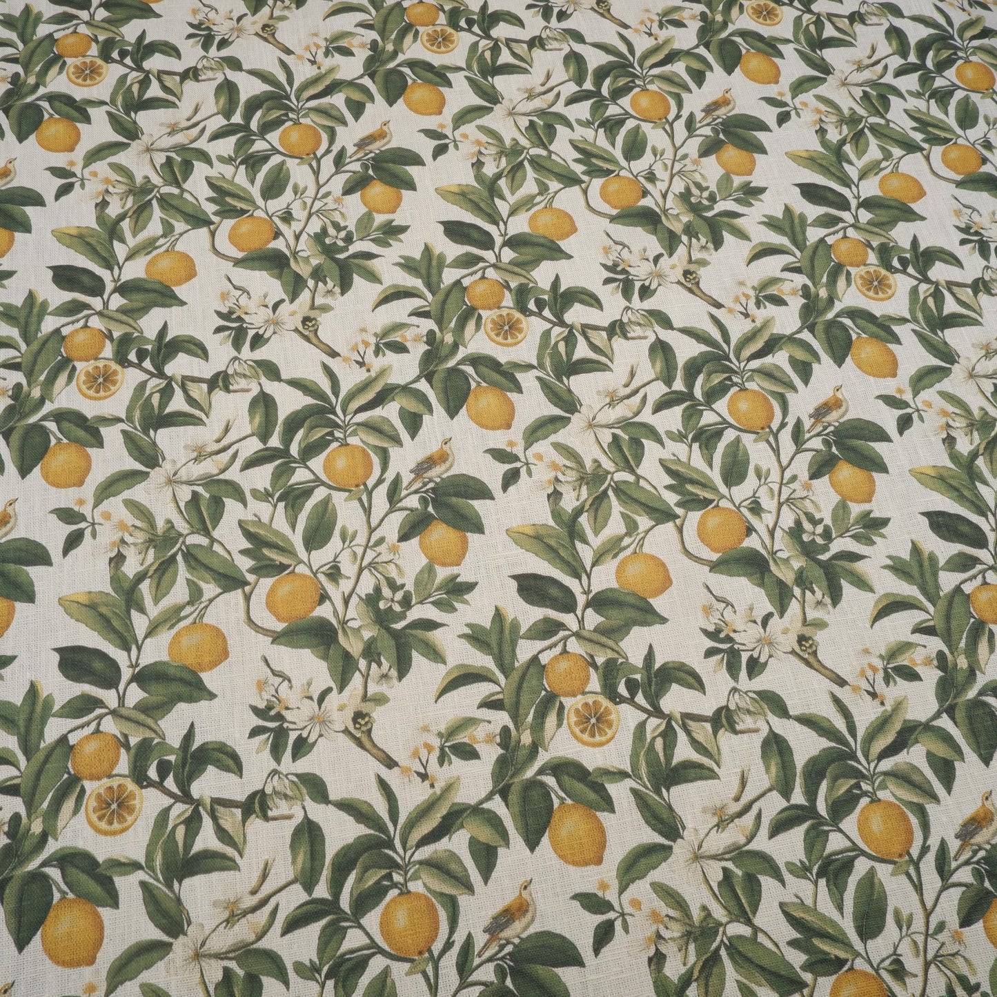 100% LINEN Fabric Italian lemon pattern on linen fabric - linen fabric for upholstery home decor dressmaking clothing sewing LithuanianLinen