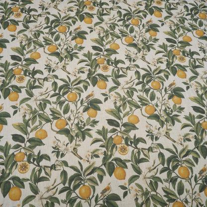 100% LINEN Fabric Italian lemon pattern on linen fabric - linen fabric for upholstery home decor dressmaking clothing sewing LithuanianLinen