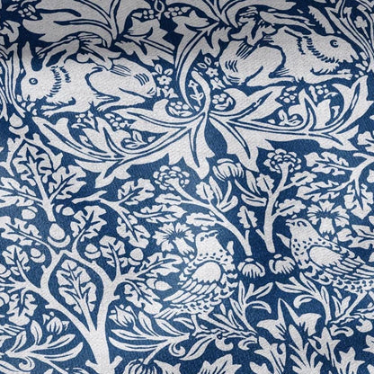 William Morris Brer Rabbit blue print on 100% LINEN - Victorian Art crafts linen - botanical Historical upholstery home textile 3164