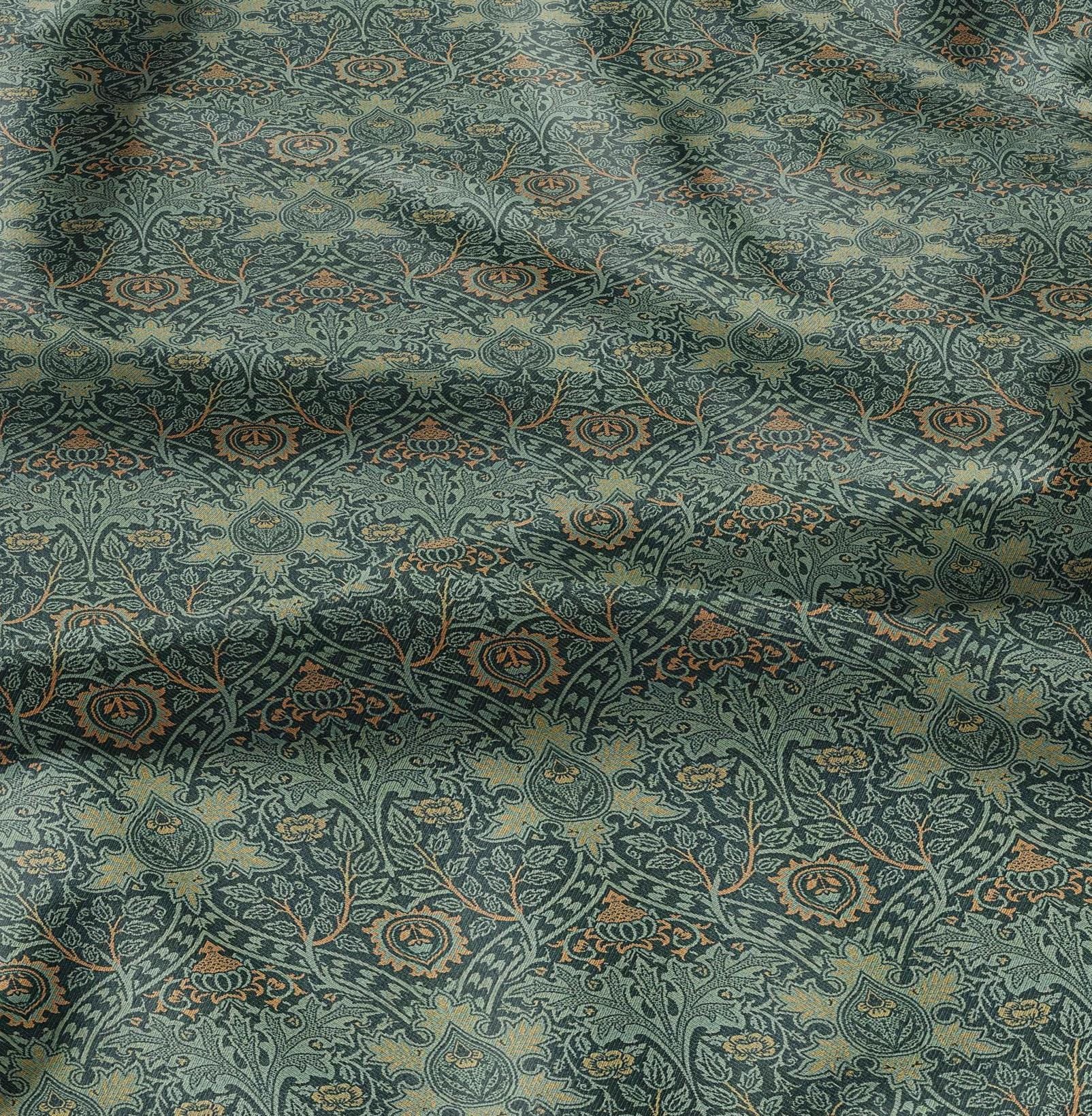 William Morris Ispahan print 100% LINEN, Victorian Art and crafts linen fabric botanical Historical upholstery home textile