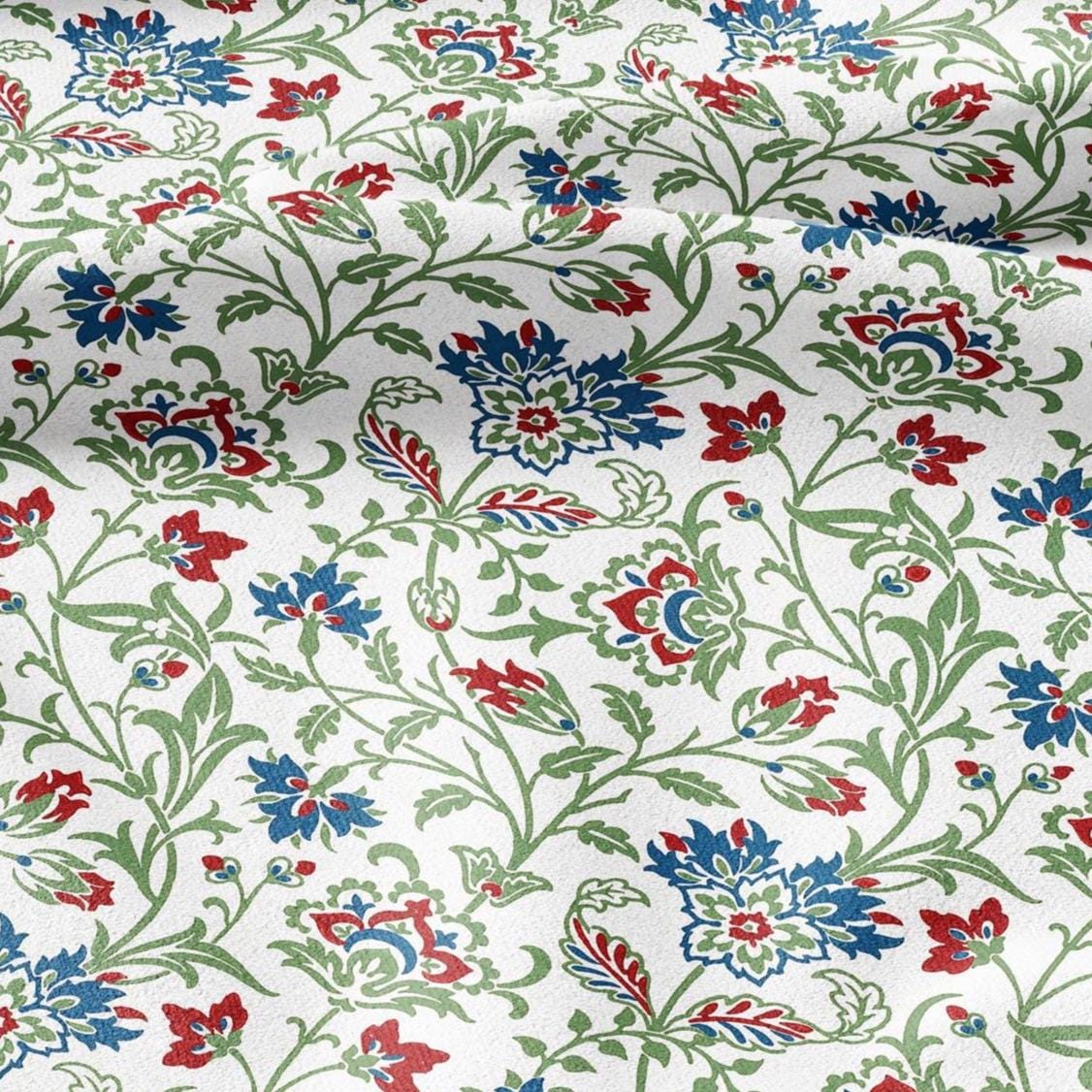 100% LINEN Fabric William Morris Bretwood print - British linen floral upholstery home textile Victorian fabrics 3150