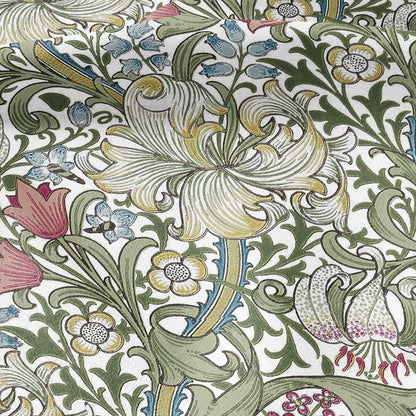 100% LINEN fabric - William Morris Golden lily green - British Victorian flax - sewing upholstery home decor or clothing 3809