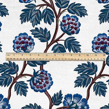 100% linen fabric stripe blue print - Vintage grain sack geometric - Historical pattern upholstery dress making 3430