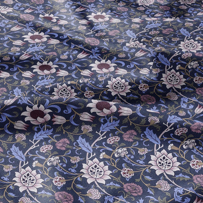 100% linen fabric William Morris EVENLODE print - Victorian Art crafts Historical pattern 2529