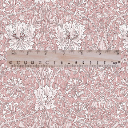 100% linen fabric William Morris Honeysuckle brown print - Victorian Art crafts - Historical pattern fabric upholstery dress making 3264