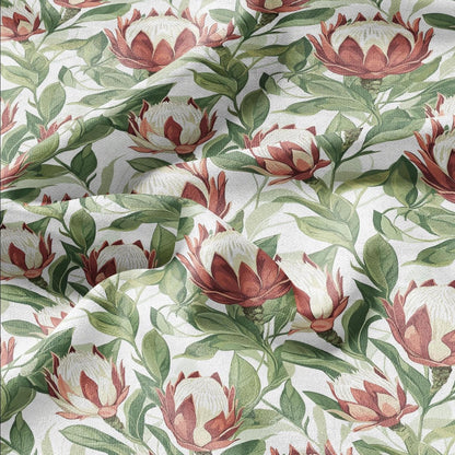 100% LINEN Fabric Tropical flowers - floral Fabric by Yard by LithuanianLinen for upholstery dressmaking curtains home textile 2037